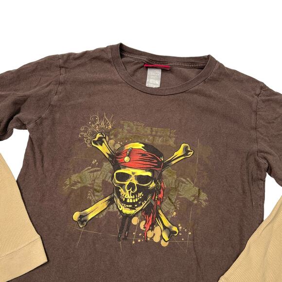 Disney Pirates of the Caribbean Worlds End 2007 2fer T-Shirt Brown Youth L 12/14 - Picture 3 of 6